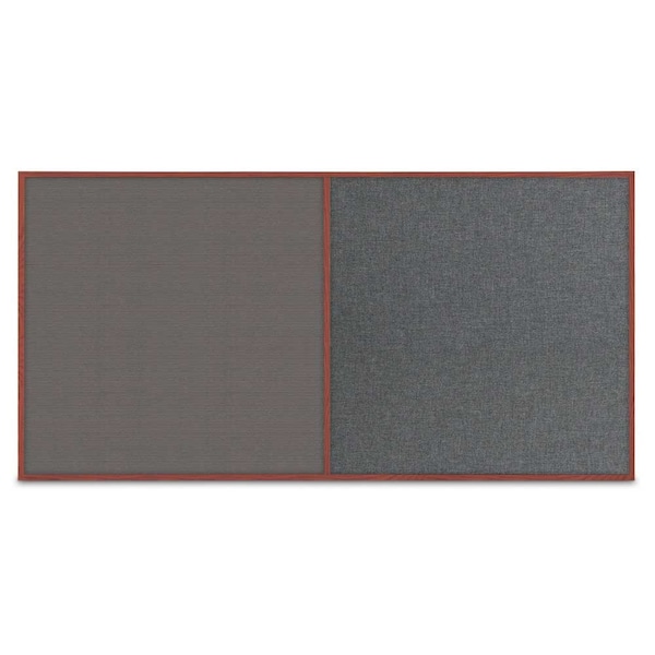 Enclosed Corkboard, 3 Door, 96"x48", 4" Fra, UV3413-SATIN-MEDGRY